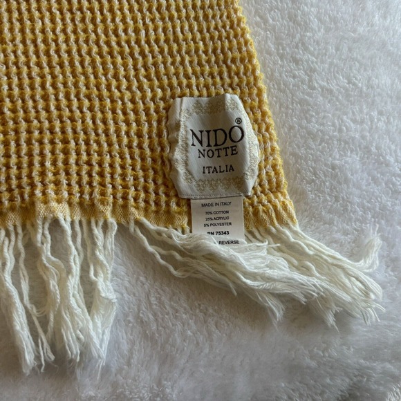 Nido Notte Italia Yellow Fringe Throw Blanket Soft Cozy Nursery - Picture 3 of 13
